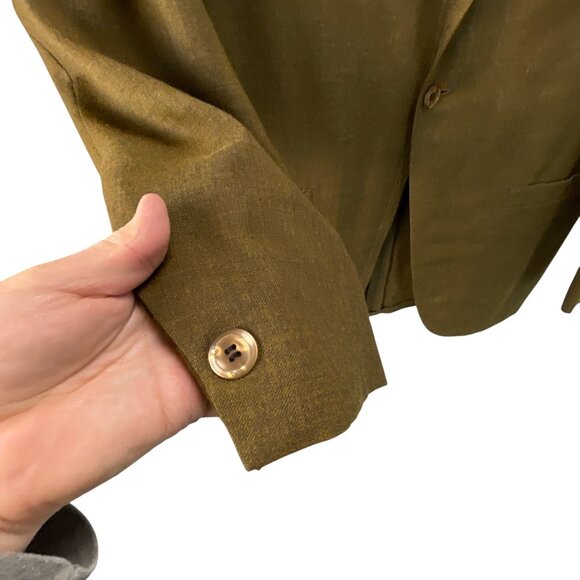 Vintage Darbyton Blazer Jacket One-Button Suit Jacket Blazer Men's Olive Green B - Picture 5 of 8